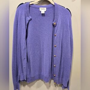 100% Cashmere Neiman Marcus Purple Cardigan Sweater